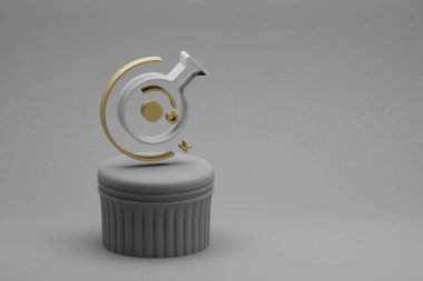 Sütun üzerinde güzel soyut çizimler, sembol simgeleri ve harika bir arkaplan. 3D tasvir. Tasarım için arkaplan deseni.