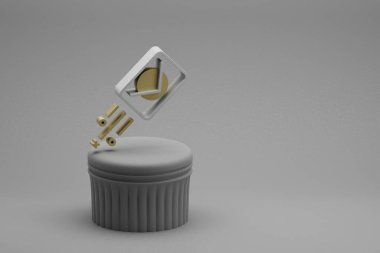 Sütundaki güzel soyut illüstrasyonlar posta simgeleri ve harika bir arkaplan. 3D tasvir. Tasarım için arkaplan deseni.