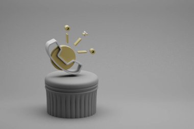 Bir sütunda güzel soyut çizimler telefon sembolleri ve harika bir arka plan. 3D tasvir. Tasarım için arkaplan deseni.