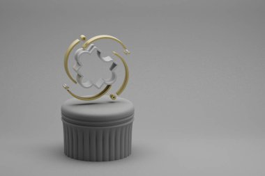 Sütundaki güzel soyut çizimler bulmaca sembolleri ve harika bir arkaplan. 3D tasvir. Tasarım için arkaplan deseni.