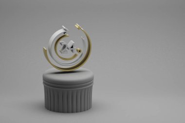 Güzel soyut çizimler bir sütunda 24 sembol simgesini ve harika bir arkaplanı destekler. 3D tasvir. Tasarım için arkaplan deseni.