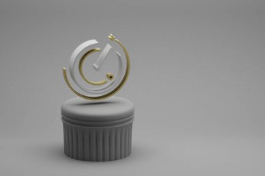 Sütundaki güzel soyut illüstrasyonlar Zaman simgeleri ve harika bir arkaplan. 3D tasvir. Tasarım için arkaplan deseni.