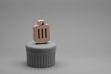 Sütundaki güzel soyut çizimler ve harika arkaplan simgeleri. 3D tasvir. Tasarım için arkaplan deseni. 