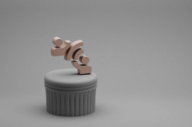 Temas Olmadan Bağlan adlı güzel soyut çizimler bir sütun ve harika bir arkaplan üzerinde sembol simgeleri. 3D tasvir. Tasarım için arkaplan deseni. 