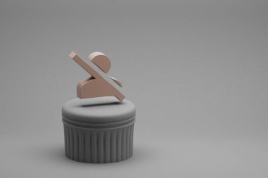 Bir sütundaki güzel soyut çizimler kapalı sembol simgeleri ve harika bir arkaplan. 3D tasvir. Tasarım için arkaplan deseni. 