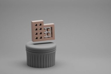 Bir sütunda ve harika bir arka planda güzel soyut illüstrasyon alan sembolleri. 3D tasvir. Tasarım için arkaplan deseni. 