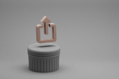 Güzel soyut çizimler bir sütunda sembol simgelerini ve harika bir arka planda paylaşıyorlar. 3D tasvir. Tasarım için arkaplan deseni. 