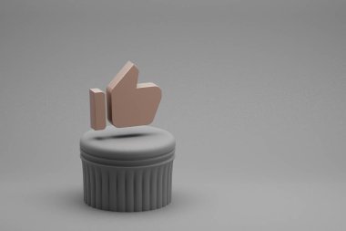 Güzel soyut illüstrasyonlar Bir sütun üzerinde Başparmak Yukarı Alt sembol simgeleri ve harika bir arka plan. 3D tasvir. Tasarım için arkaplan deseni. 