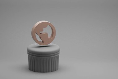 Güzel soyut illüstrasyonlar bir sütunda ve harika bir arka planda kamu sembolü simgeleri. 3D tasvir. Tasarım için arkaplan deseni. 