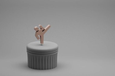 Güzel soyut illüstrasyonlar bir sütunda Spor Dövüş Sanatları sembol simgeleri ve harika bir arka plan. 3D tasvir. Tasarım için arkaplan deseni. 