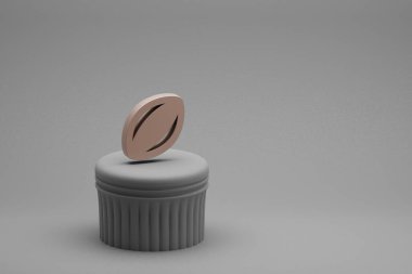 Güzel soyut illüstrasyonlar bir sütunda spor rugby sembolü simgeleri ve harika bir arka plan. 3D tasvir. Tasarım için arkaplan deseni. 