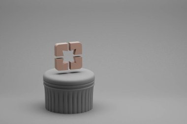 Güzel soyut illüstrasyonlar bir sütunda sembol simgeleri ve harika bir arkaplan. 3D tasvir. Tasarım için arkaplan deseni. 