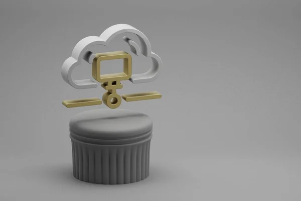 Gyönyörű Absztrakt Illusztrációk Cloud Data Storage Szimbólum Ikonok Oszlopállványon Csodálatos — Stock Fotó