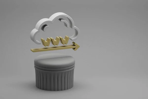 Belles Illustrations Abstraites Cloud Domain Name Icônes Symbole Sur Stand — Photo