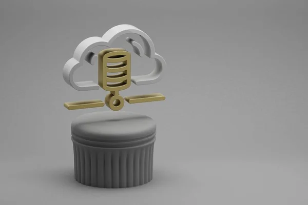 Schöne Abstrakte Illustrationen Database Server Symbolsymbole Auf Einem Säulenständer Und — Stockfoto