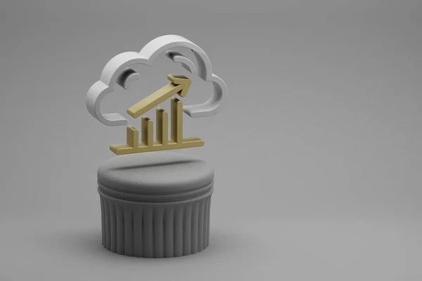 Piękne Abstrakcyjne Ilustracje Ikony Symboli Cloud Database Server Analytics Podstawce — Zdjęcie stockowe