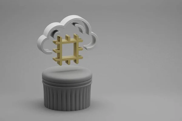 Gyönyörű Absztrakt Illusztrációk Cloud Server Cpu Szimbólum Ikonok Oszlopállványon Csodálatos — Stock Fotó