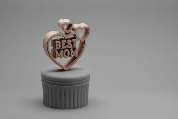 Belas Ilustrações Abstratas Coração Com Palavras Melhores Ícones Símbolo Mom — Fotografia de Stock