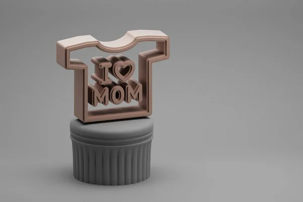 Gambar Abstrak Indah Shirt Dengan Kata Kata Love Mom Dan — Stok Foto