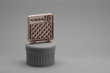 Güzel soyut illüstrasyonlar müzikal Electric Guitar Amplifikatör sembolleri bir sütunda ve harika bir arka planda. 3D tasvir. Tasarım için arkaplan deseni.