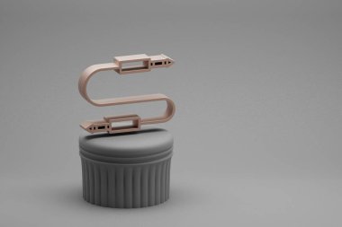 Güzel soyut illüstrasyonlar müzikal Double Plug sembol simgeleri bir sütunda ve harika bir arka planda. 3D tasvir. Tasarım için arkaplan deseni.