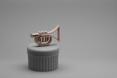 Güzel soyut çizimler müzikal Inclined Saxofon sembol simgeleri bir sütunda ve harika bir arka planda. 3D tasvir. Tasarım için arkaplan deseni.