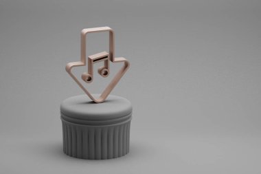 Güzel soyut illüstrasyonlar müzikal İndirme Sembolleri bir sütunda ve harika bir arka planda. 3D tasvir. Tasarım için arkaplan deseni.