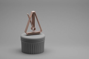Güzel soyut çizimler müzikal Big Metronome sembol simgeleri bir sütunda ve harika bir arka planda. 3D tasvir. Tasarım için arkaplan deseni.