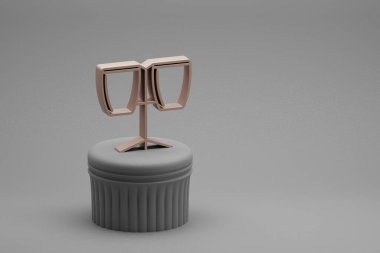 Güzel soyut çizimler müzikal iki Bongo sembolü bir sütunda ve harika bir arka planda. 3D tasvir. Tasarım için arkaplan deseni.