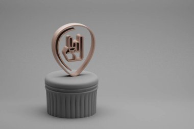 Güzel soyut illüstrasyonlar müzikal Gitar Plectrum bir sütunda El sembolü simgeleri ve harika bir arka plan. 3D tasvir. Tasarım için arkaplan deseni.