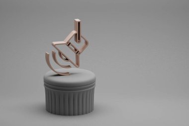 Güzel soyut illüstrasyonlar bir sütunda ve harika bir arka planda müzik konseri spor sembolü simgeleri. 3D tasvir. Tasarım için arkaplan deseni.