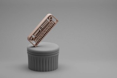 Güzel soyut illüstrasyonlar müzikal Long Synthesizer sembolleri bir sütunda ve harika bir arka planda. 3D tasvir. Tasarım için arkaplan deseni.