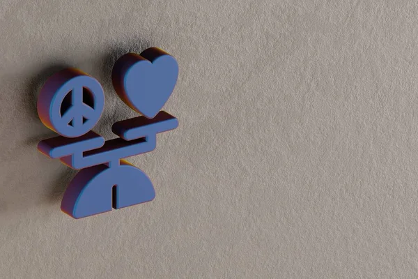 Beautiful Abstract Illustrations Blue Balance Peace Heart Symbol Icons Gray — 图库照片