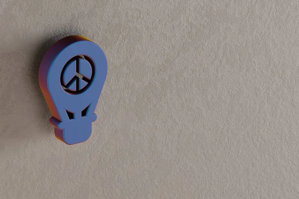 Beautiful Abstract Illustrations Blue Peace Balloon Symbol Icons Gray Wall — стокове фото
