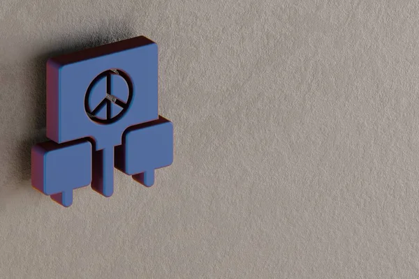 Beautiful Abstract Illustrations Blue Peace Meeting Symbol Icons Gray Wall — Fotografia de Stock