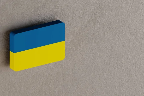Schöne Abstrakte Illustrationen Ukrainische Flagge Symbol Symbole Auf Einer Wand — Stockfoto