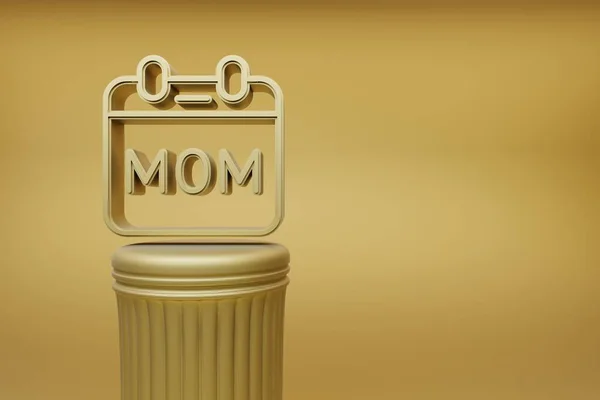 Lindas Ilustrações Calendário Ouro Com Ícones Símbolo Mom Palavra Uma — Fotografia de Stock