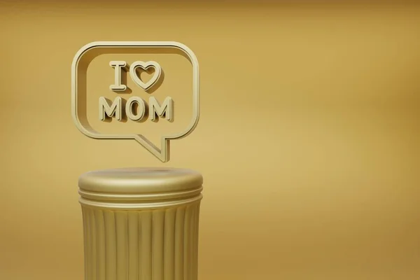 Beautiful Illustrations Golden Message Words Love Mom Heart Symbol Icons — Fotografia de Stock