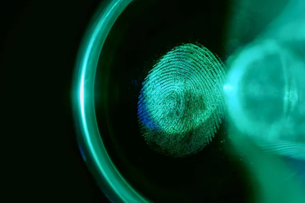 Beautiful Abstract Aquamarine Colored Fingerprint Background Texture Design Macro Photography — 스톡 사진