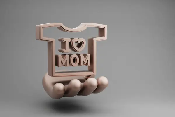 Чудові Абстрактні Ілюстрації Golden Hand Holding Shirding Словами Love Mom — стокове фото