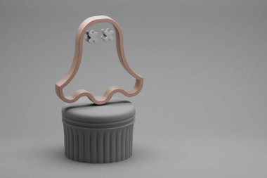 Güzel soyut çizimler, köşe başındaki cadılar bayramı hayalet sembolleri ve harika bir arka plan. 3D tasvir. Tasarım için arkaplan deseni.