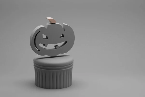 Beautiful Abstract Illustrations Grey Halloween Pumpkin Symbol Icons Column Stand — Stockfoto