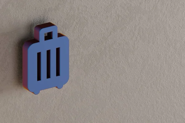 Όμορφη Αφηρημένη Εικόνες Μπλε Luggage Σύμβολο Εικονίδια Ένα Φόντο Τοίχο — Φωτογραφία Αρχείου