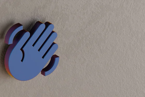 Belles Illustrations Abstraites Blue Waving Hand Icônes Symbole Sur Fond — Photo