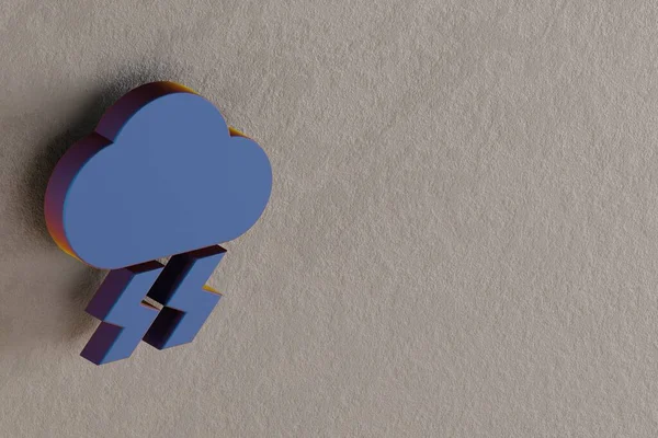 Vackra Abstrakta Illustrationer Blue Thunderstorm Symbol Ikoner Vägg Bakgrund Återgivning — Stockfoto