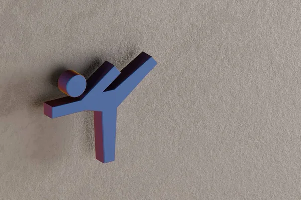 Piękne Abstrakcyjne Ilustracje Blue Sports Gimnastyka Symbol Ikony Tle Ściany — Zdjęcie stockowe