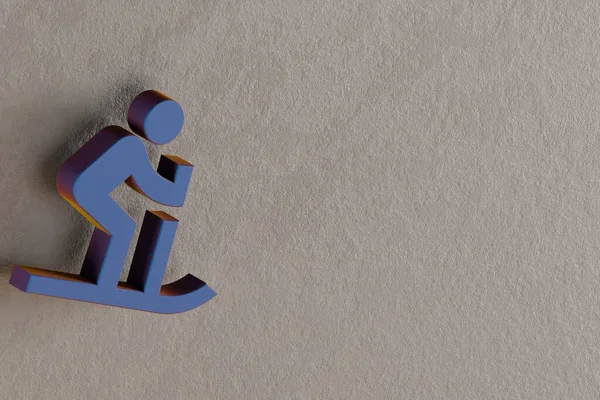 Piękne Abstrakcyjne Ilustracje Niebieskie Ikony Symbolu Narciarstwa Zjazdowego Tle Ściany — Zdjęcie stockowe