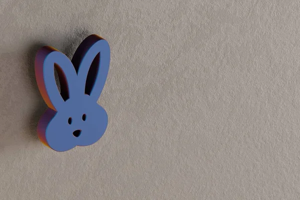Hermosas Ilustraciones Abstractas Iconos Símbolo Conejo Azul Sobre Fondo Pared —  Fotos de Stock