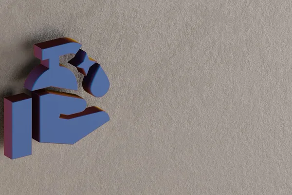 Vackra Abstrakta Illustrationer Blue Clean Hands Symbol Ikoner Vägg Bakgrund — Stockfoto
