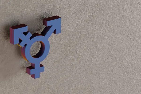 Beautiful Abstract Illustrations Blue Transgender Symbol Icons Wall Background Rendering — Φωτογραφία Αρχείου
